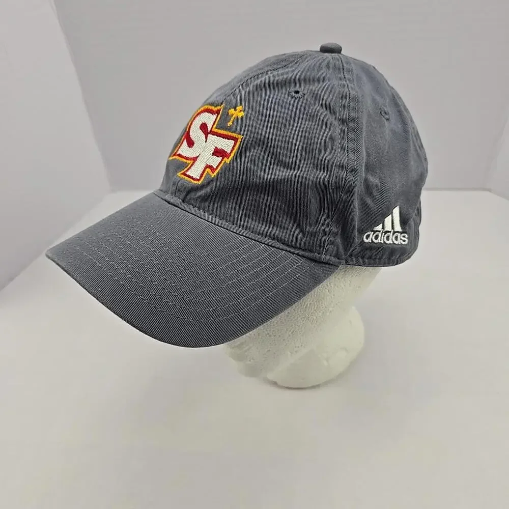Adidas Baseball Hat Cap Strap Back Gray 100% Cotton